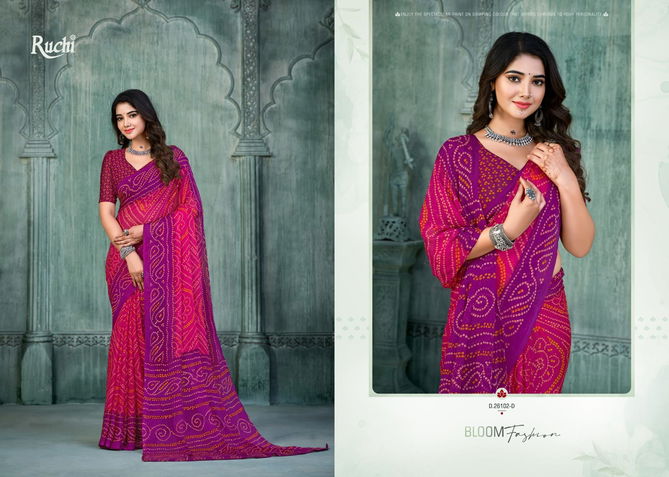 Star Chiffon 131 Bandhani Printed Daily Wear Sarees Catalog